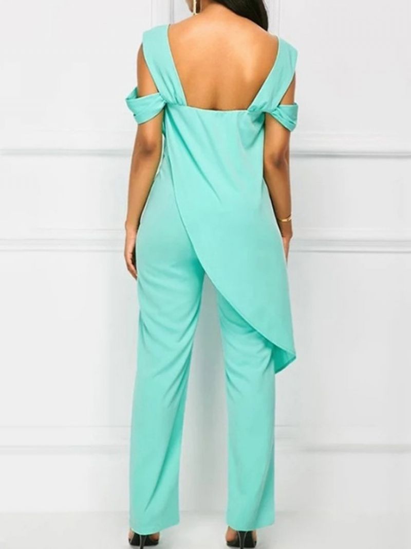 Ensfarvet Patchwork Slim Jumpsuit I Fuld Længde