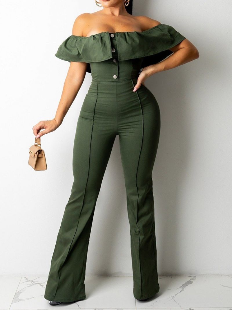 Fuld Længde Almindelig Bellbottoms Slim Jumpsuit