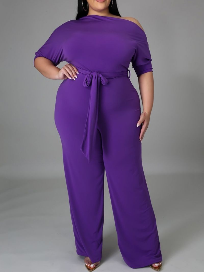 Fuld Længde Western Plain Slim Højtalje Jumpsuit