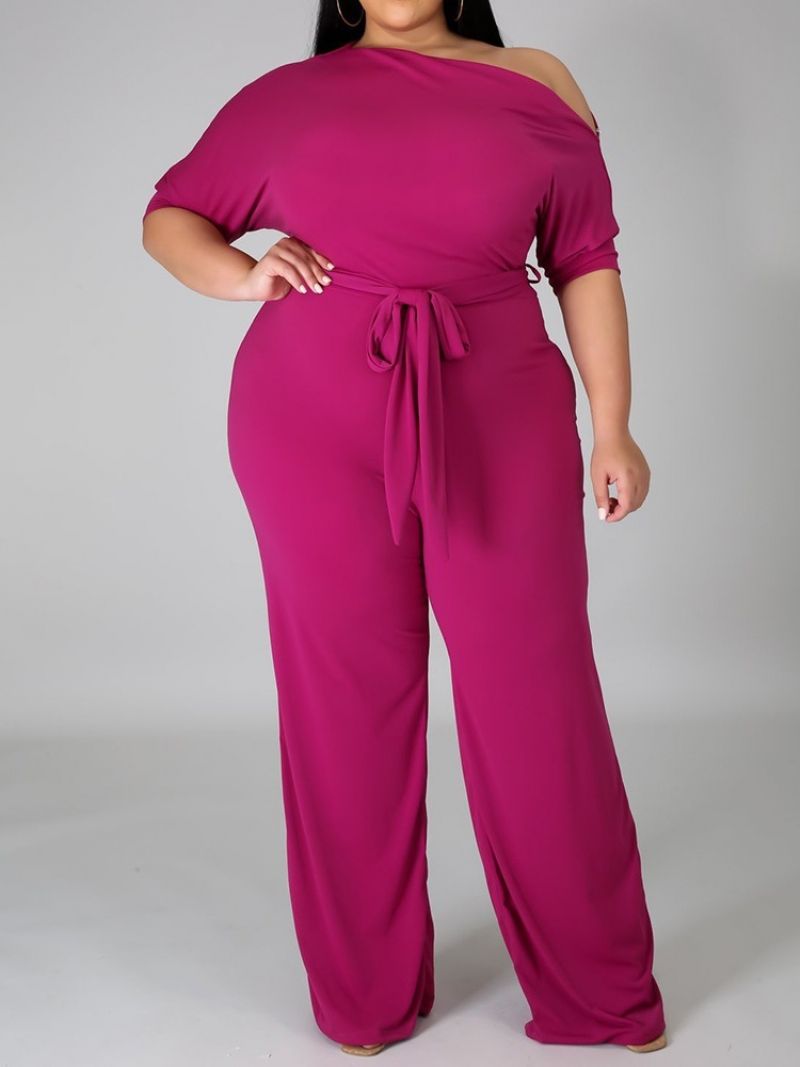 Fuld Længde Western Plain Slim Højtalje Jumpsuit