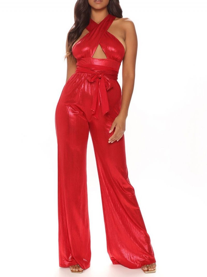 Hul Fuld Længde Sexet Slim Straight Jumpsuit