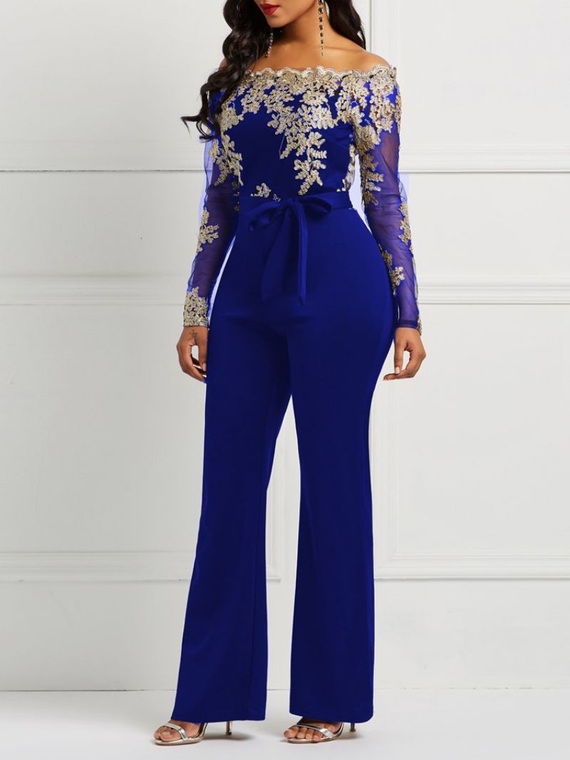 Lace Patchwork Skinny Jumpsuit Til Kvinder