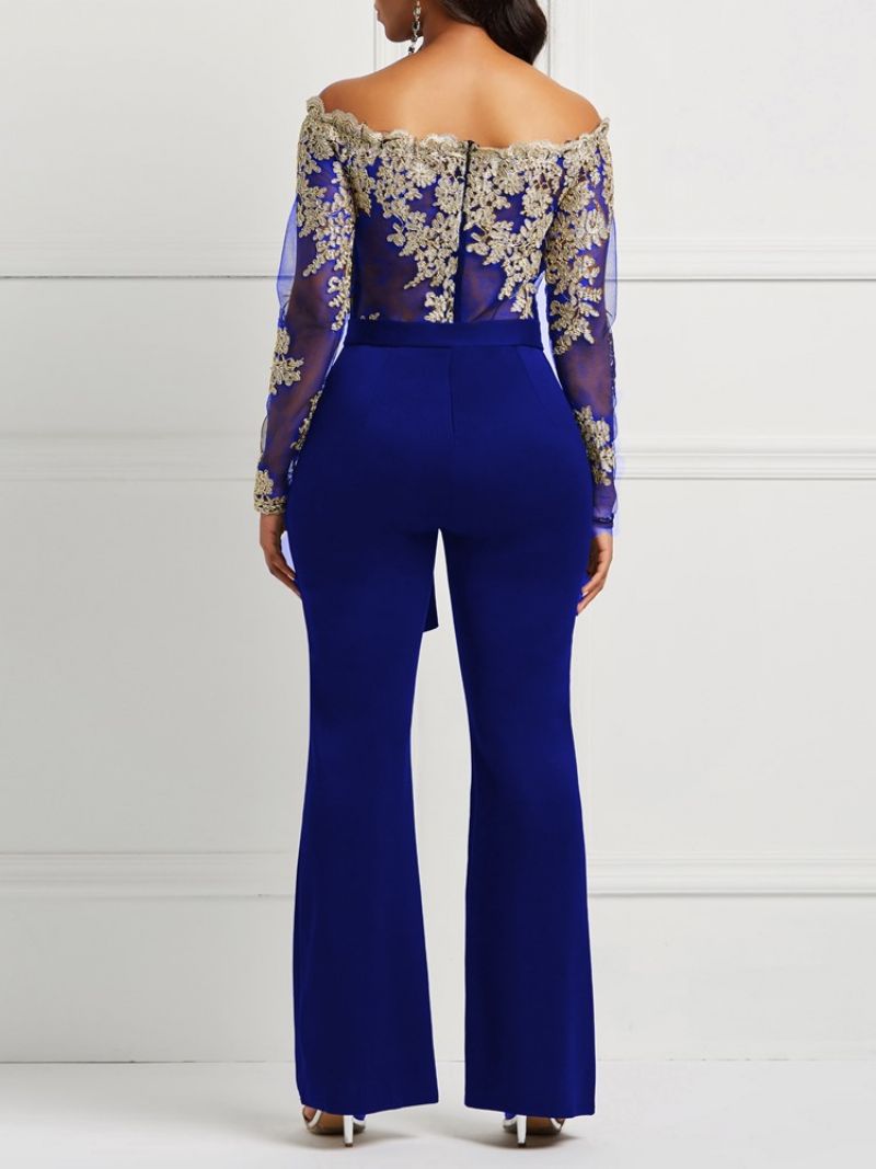 Lace Patchwork Skinny Jumpsuit Til Kvinder