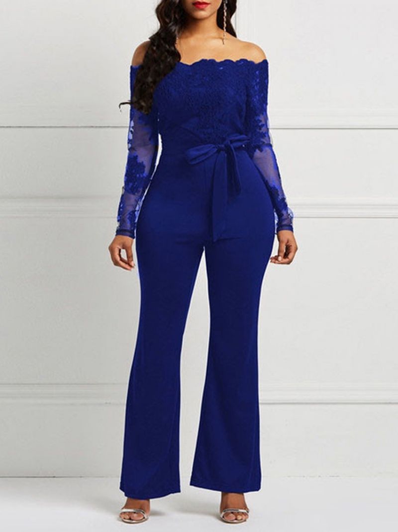 Lace Patchwork Skinny Jumpsuit Til Kvinder