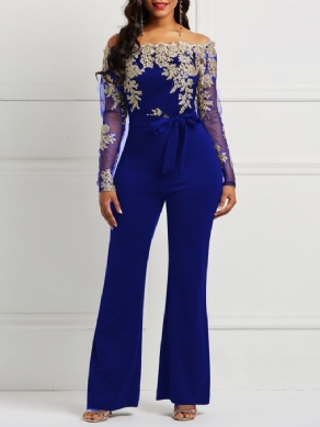 Lace Patchwork Skinny Jumpsuit Til Kvinder