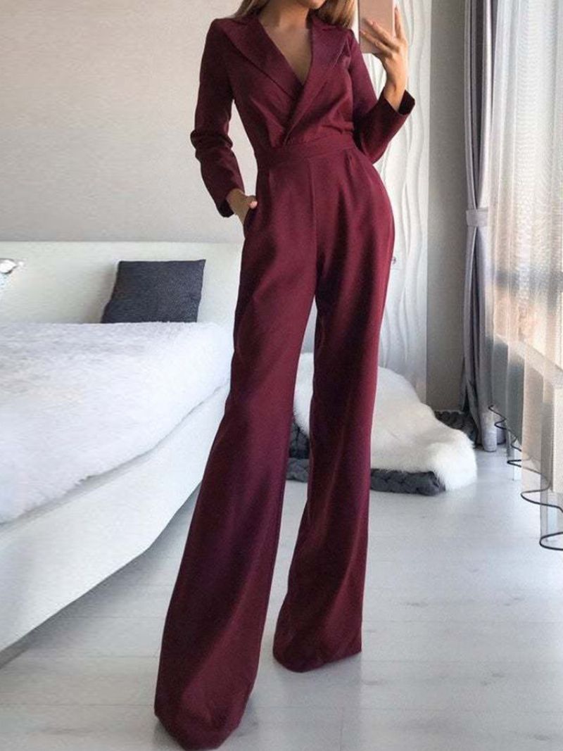 Lomme Fuld Længde Mode Slim Brede Ben Dame Jumpsuit