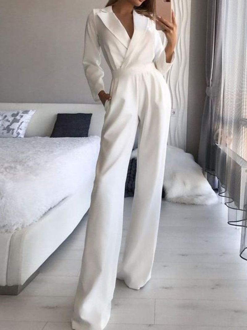 Lomme Fuld Længde Mode Slim Brede Ben Dame Jumpsuit