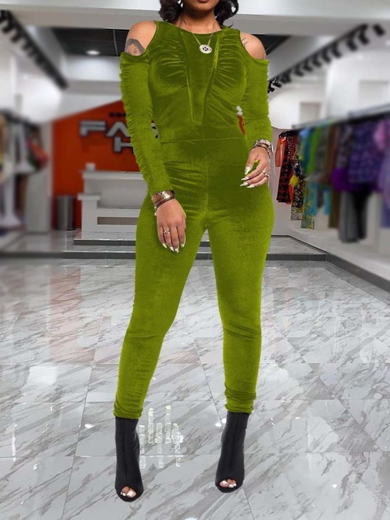 Mode Almindelig Plisseret Skinny Pencil Pants Jumpsuit