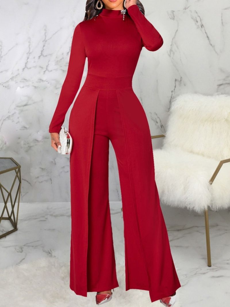 Mode Asymmetrisk Fuld Længde Midtalje Slim Jumpsuit