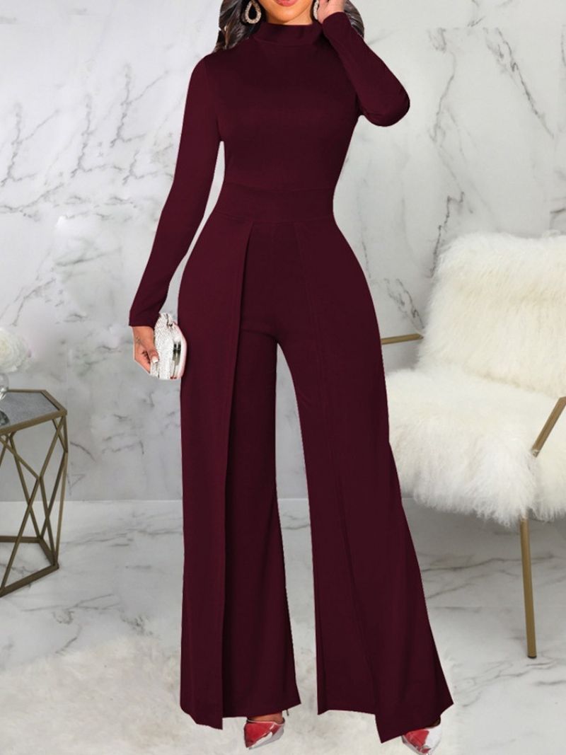 Mode Asymmetrisk Fuld Længde Midtalje Slim Jumpsuit