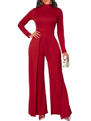 Mode Asymmetrisk Fuld Længde Midtalje Slim Jumpsuit