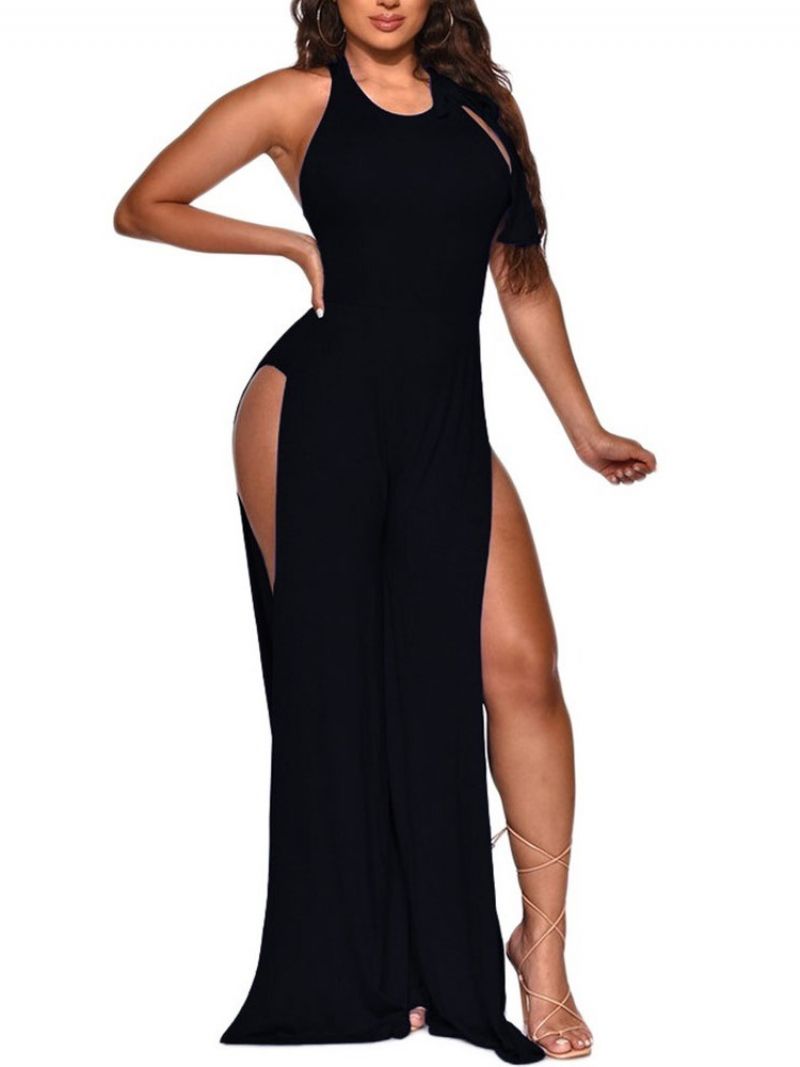 Mode Fuld Længde Almindelig Kvinders Slim Backless Jumpsuit