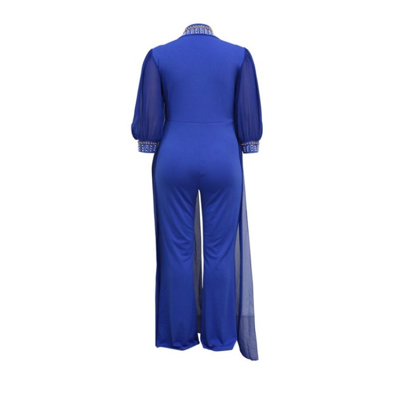 Mode Fuld Længde Diamond Straight Slim Jumpsuit