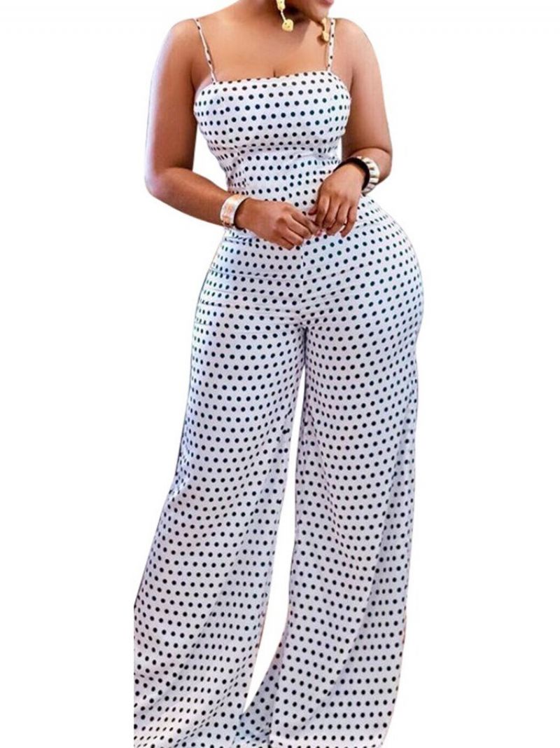 Mode Polka Dots Slim Jumpsuit I Fuld Længde