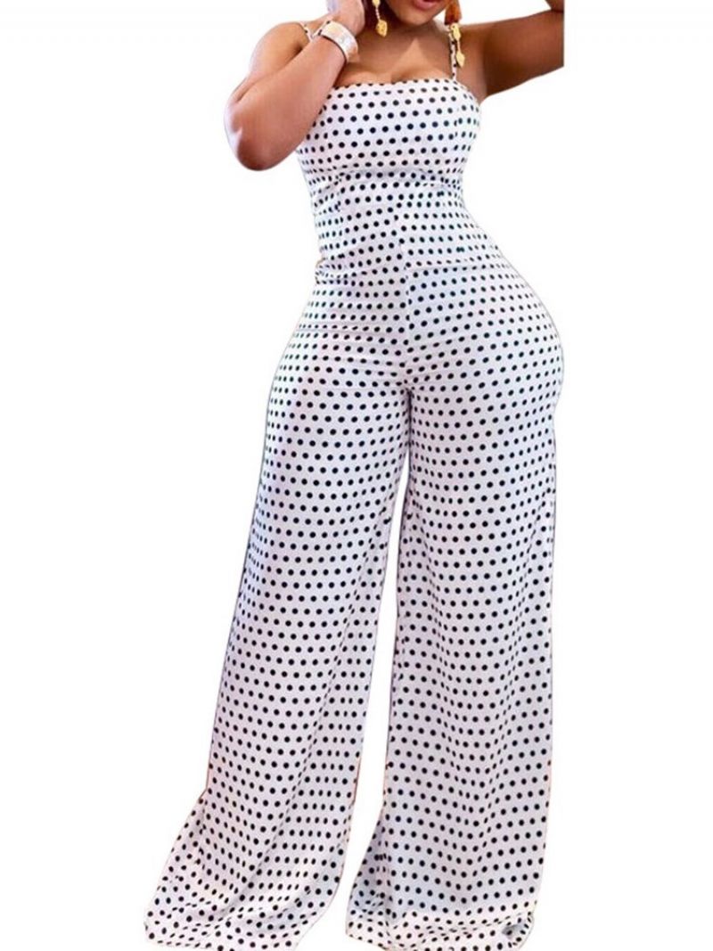 Mode Polka Dots Slim Jumpsuit I Fuld Længde