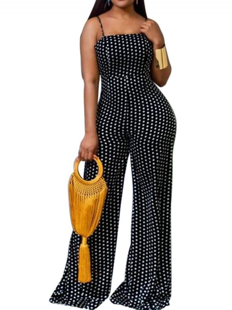 Mode Polka Dots Slim Jumpsuit I Fuld Længde