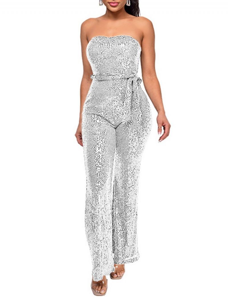 Pailletter Western Plain Højtalje Lige Jumpsuit