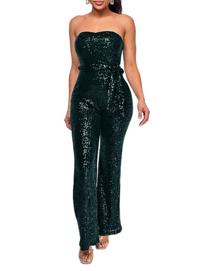 Pailletter Western Plain Højtalje Lige Jumpsuit