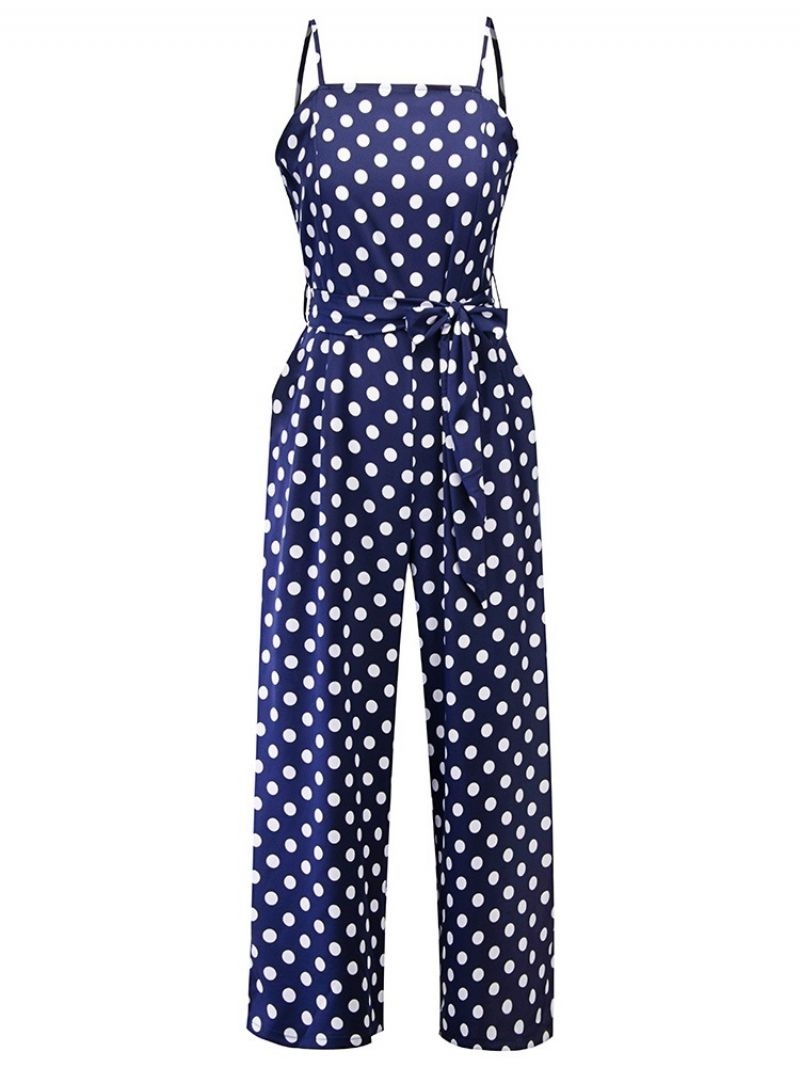 Polka Dots Bæltestrop Wide-Leg Slim Jumpsuit