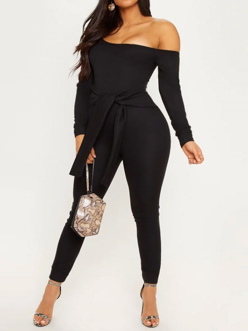 Snøring Almindelig Ankellængde Skinny Pencil Pants Jumpsuit