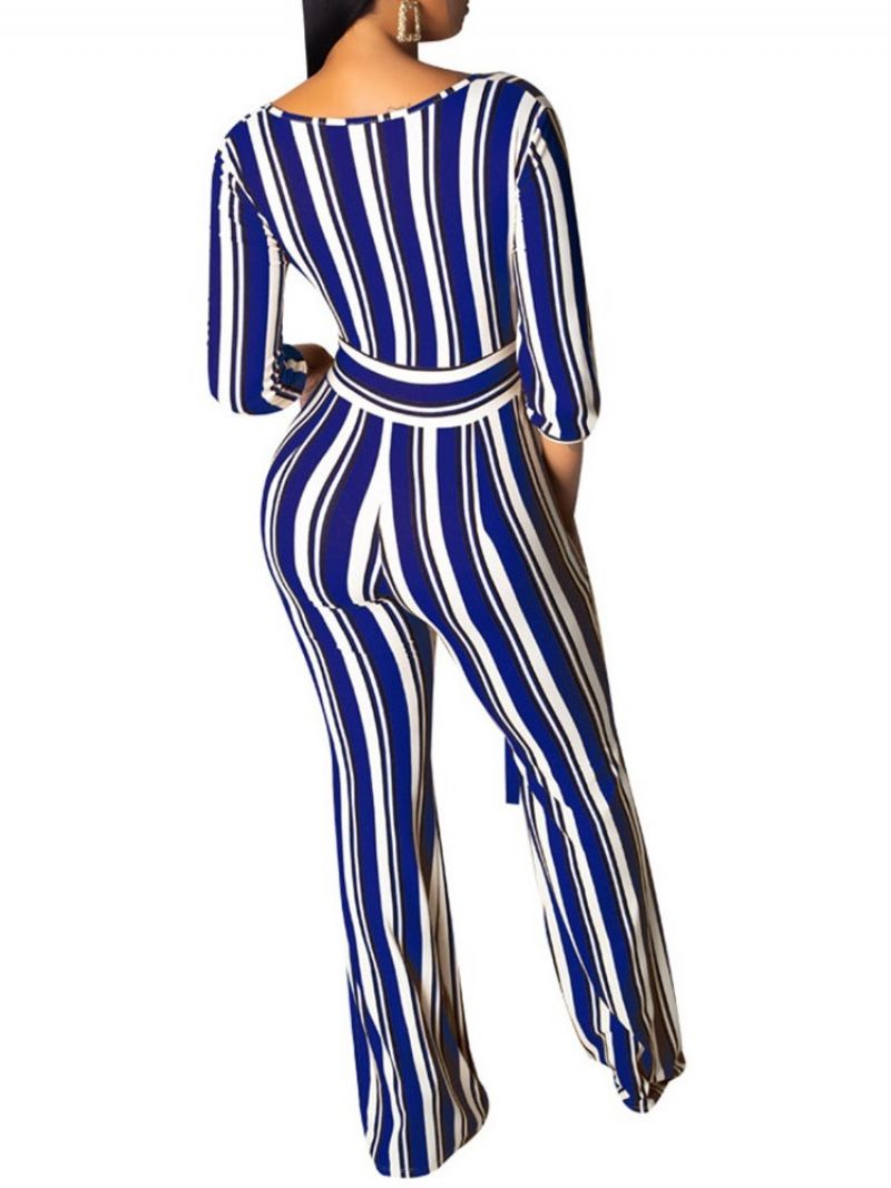 Stripe Slim Sød Jumpsuit Med Høj Talje