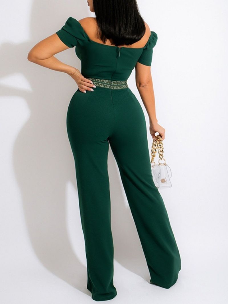 Udskriv Fuld Længde Mode Slim Straight Jumpsuit