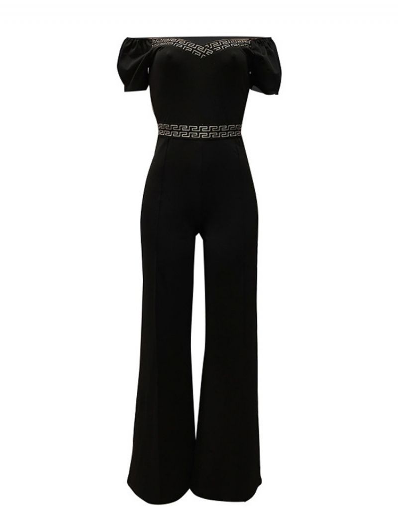 Udskriv Fuld Længde Mode Slim Straight Jumpsuit