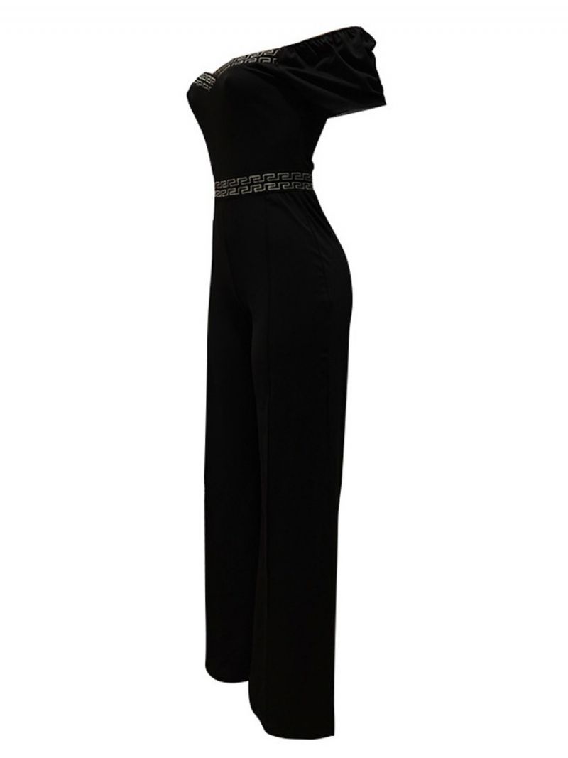 Udskriv Fuld Længde Mode Slim Straight Jumpsuit