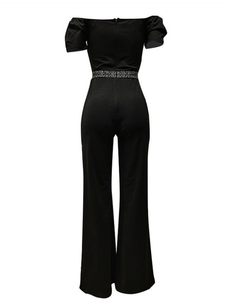 Udskriv Fuld Længde Mode Slim Straight Jumpsuit