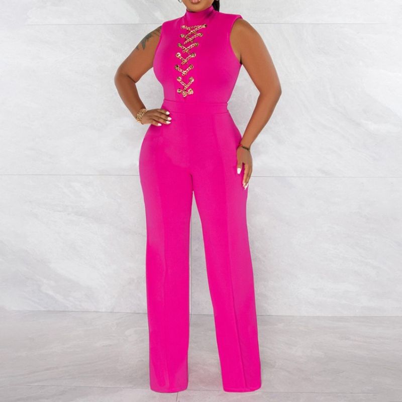 Western Fuld Længde Chain Slim Straight Jumpsuit