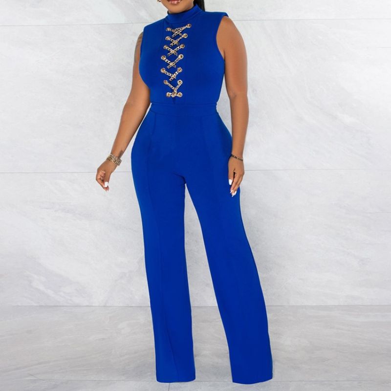 Western Fuld Længde Chain Slim Straight Jumpsuit