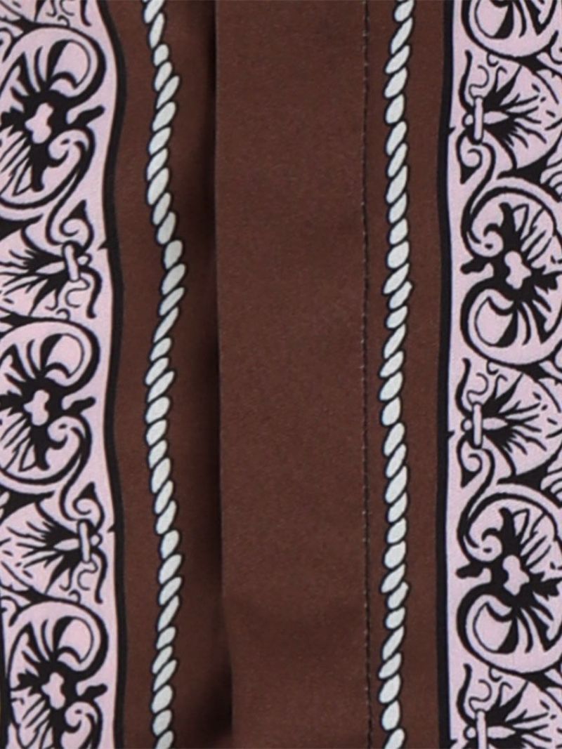 Afrikansk Dashiki Print Lapel Color Block Slank Efterårsskjorte