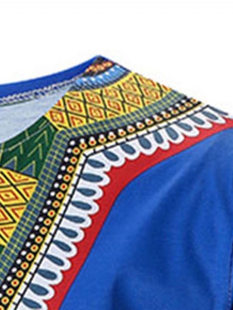 Afrikansk Mode Dashiki Etnisk Kortærmet T-Shirt Til Mænd