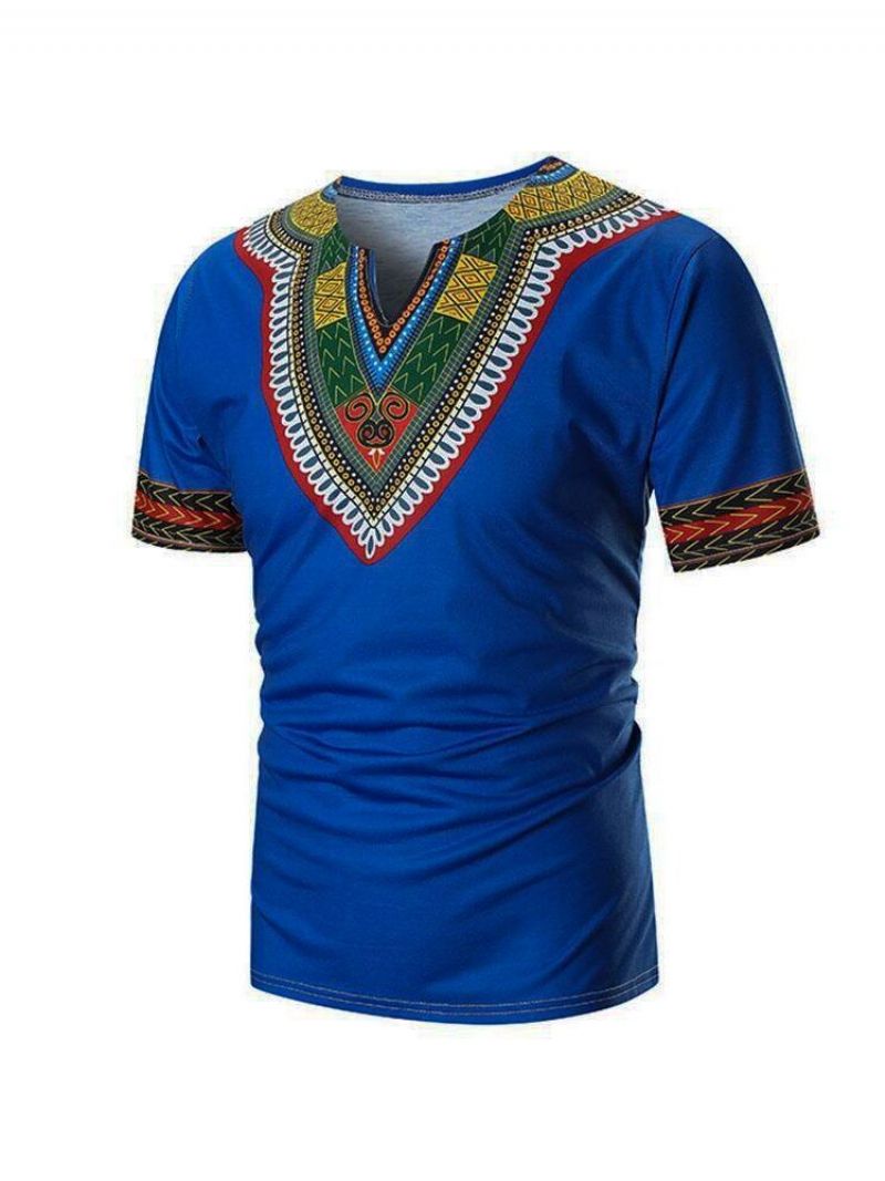 Afrikansk Mode Dashiki Etnisk Kortærmet T-Shirt Til Mænd