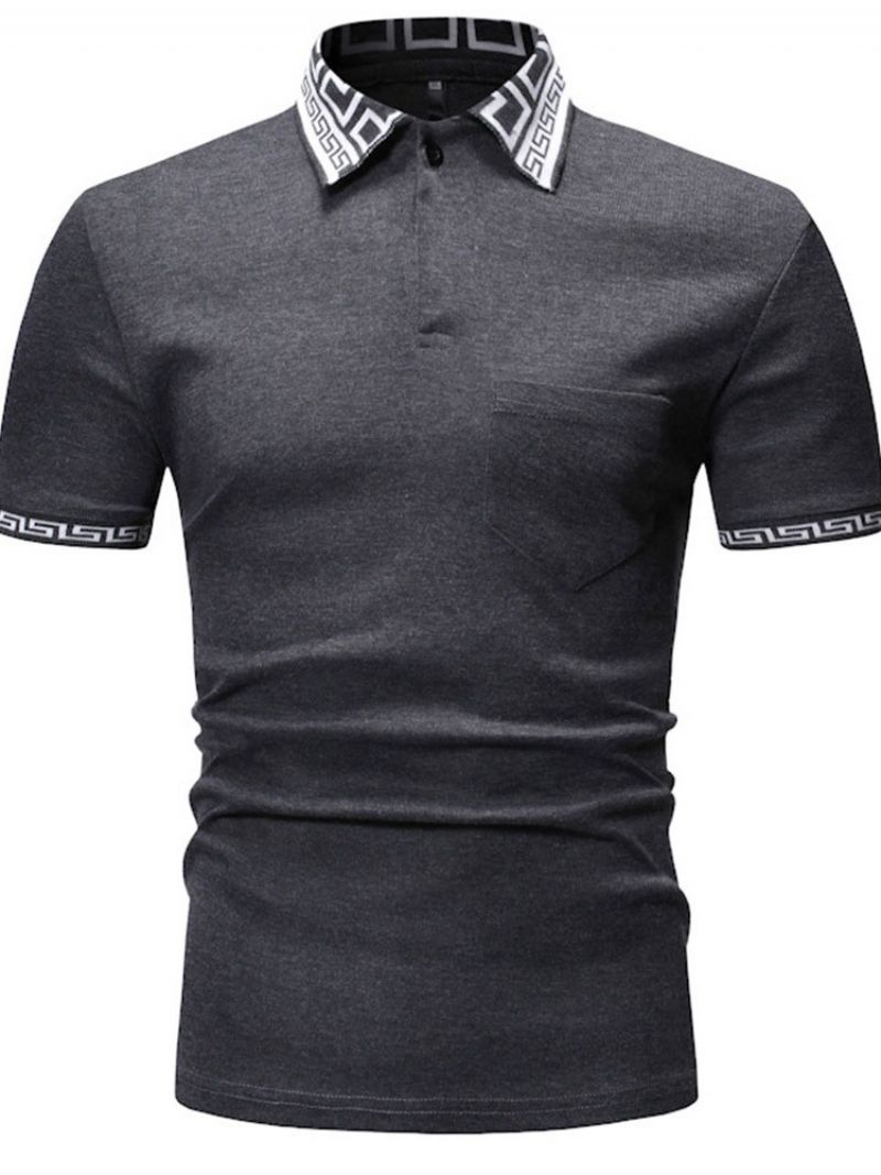 Afslappet Print Herre Poloshirt