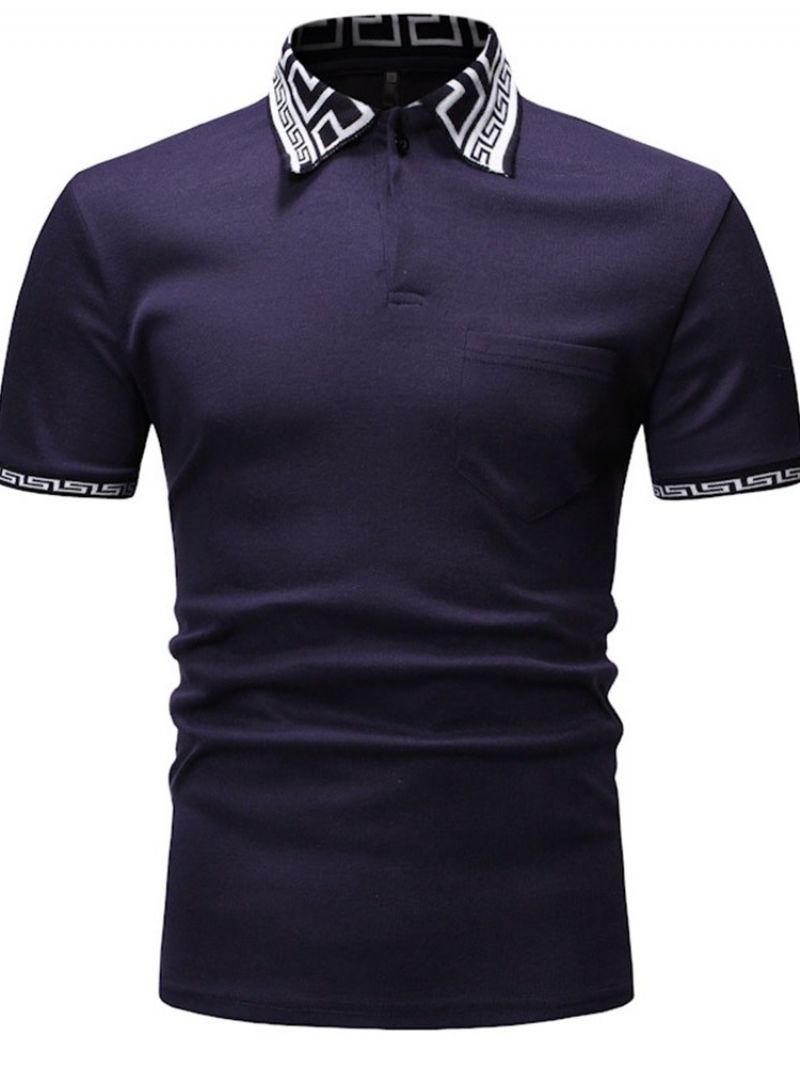 Afslappet Print Herre Poloshirt