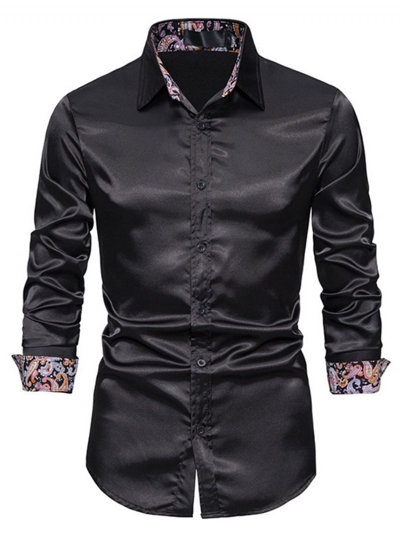 Button Lapel Plain Spring Slim Shirt