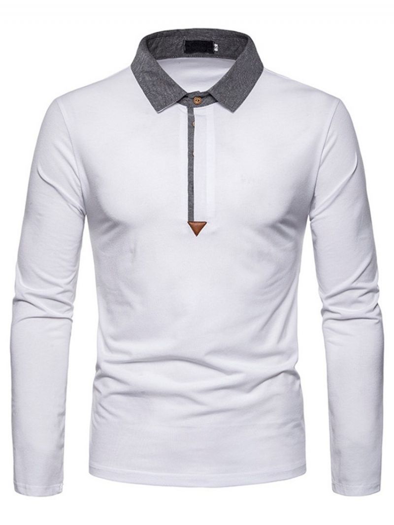 Casual Color Block Herre Poloshirt