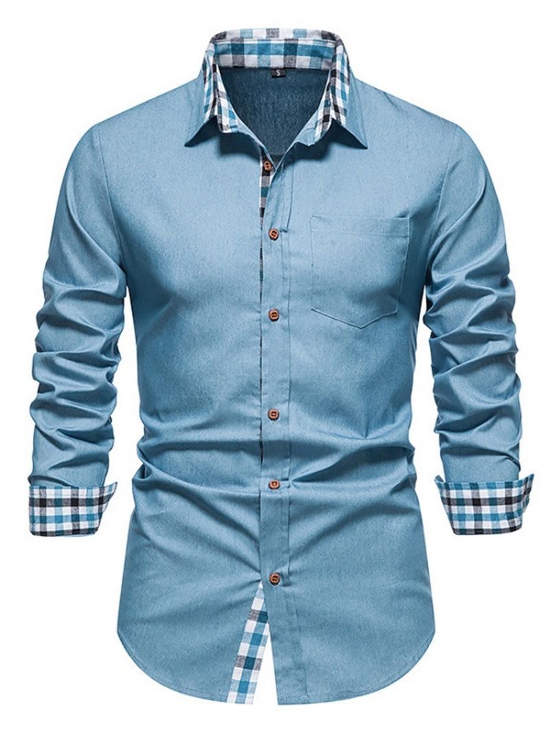 Casual Pocket Lapel Spring Single-Breasted Skjorte