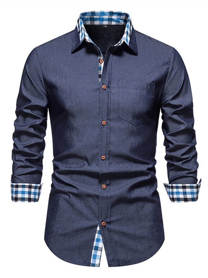 Casual Pocket Lapel Spring Single-Breasted Skjorte