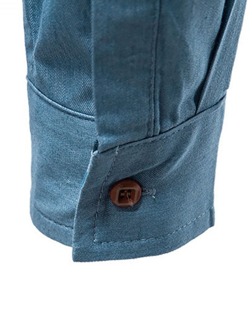 Casual Pocket Lapel Spring Single-Breasted Skjorte