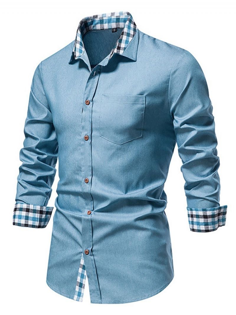 Casual Pocket Lapel Spring Single-Breasted Skjorte