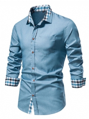 Casual Pocket Lapel Spring Single-Breasted Skjorte