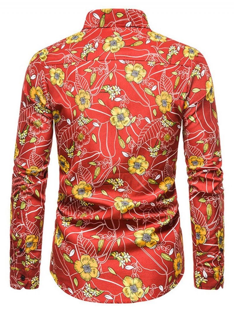 Floral Casual Lapel Slim Fall Shirt