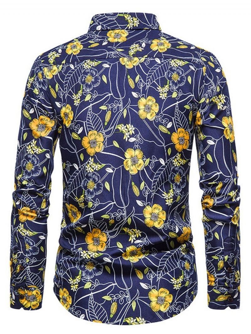 Floral Casual Lapel Slim Fall Shirt