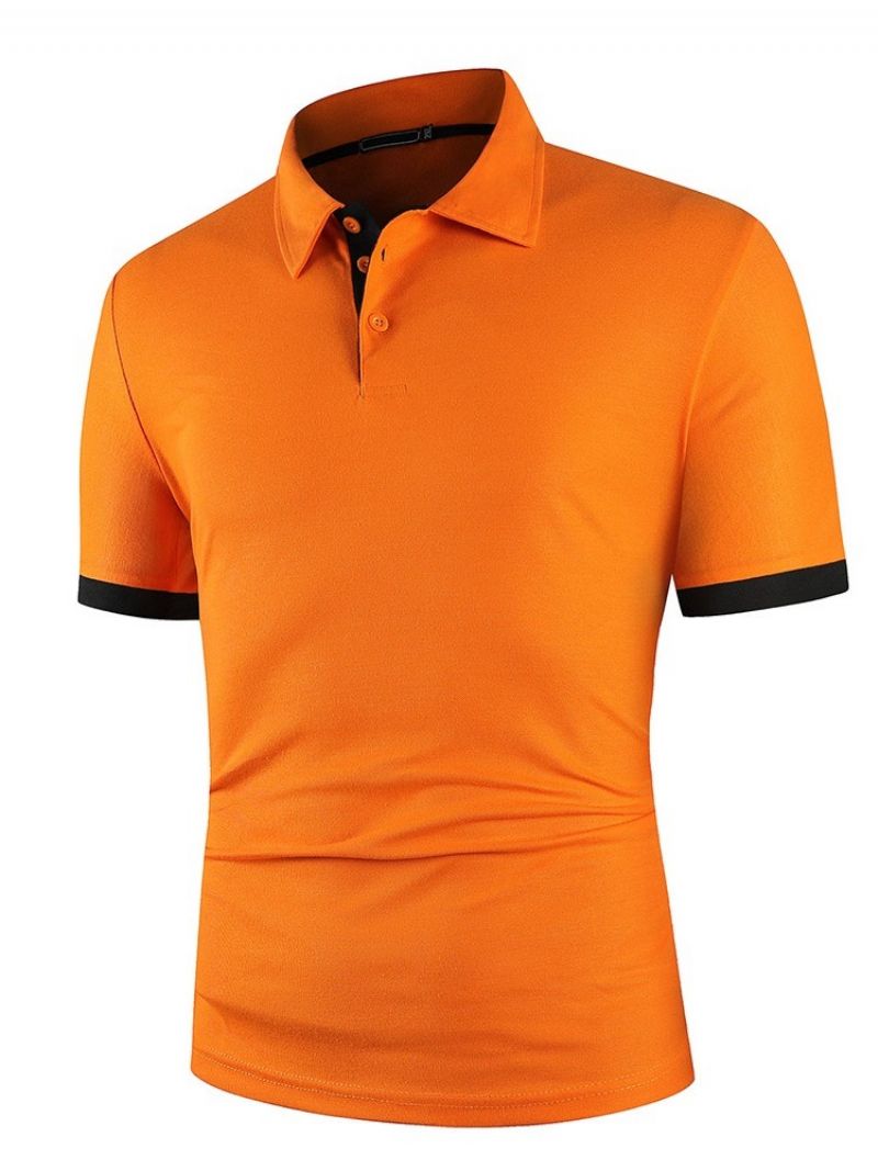 Hot Sale Patchwork Europæisk Farveblok Poloshirt