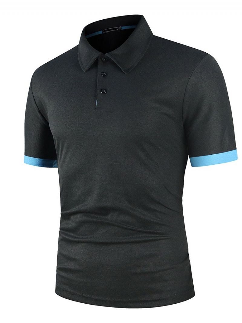 Hot Sale Patchwork Europæisk Farveblok Poloshirt