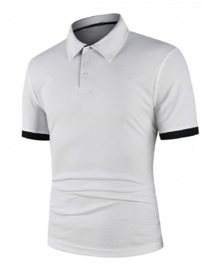 Hot Sale Patchwork Europæisk Farveblok Poloshirt