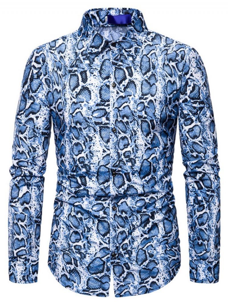 Lapel Casual Print Slim Fall Shirt