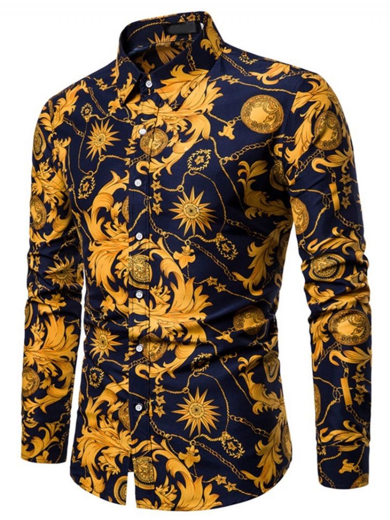 Lapel Floral Casual Slim Forårsskjorte Til Kvinder